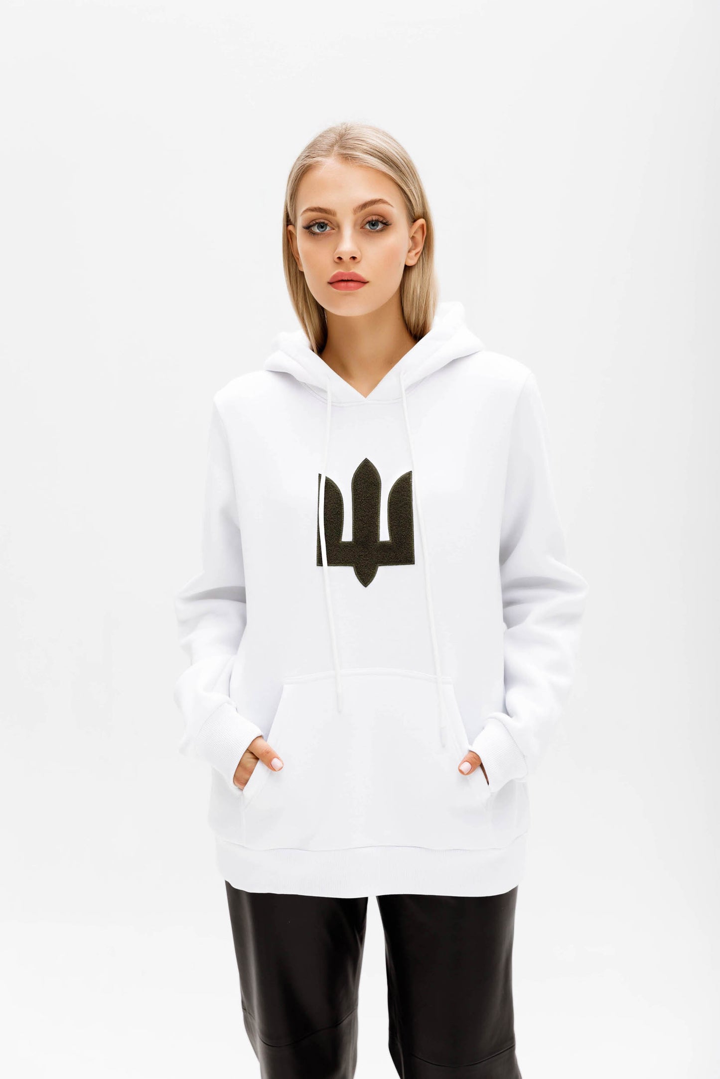 White Green Tryzub hoodie