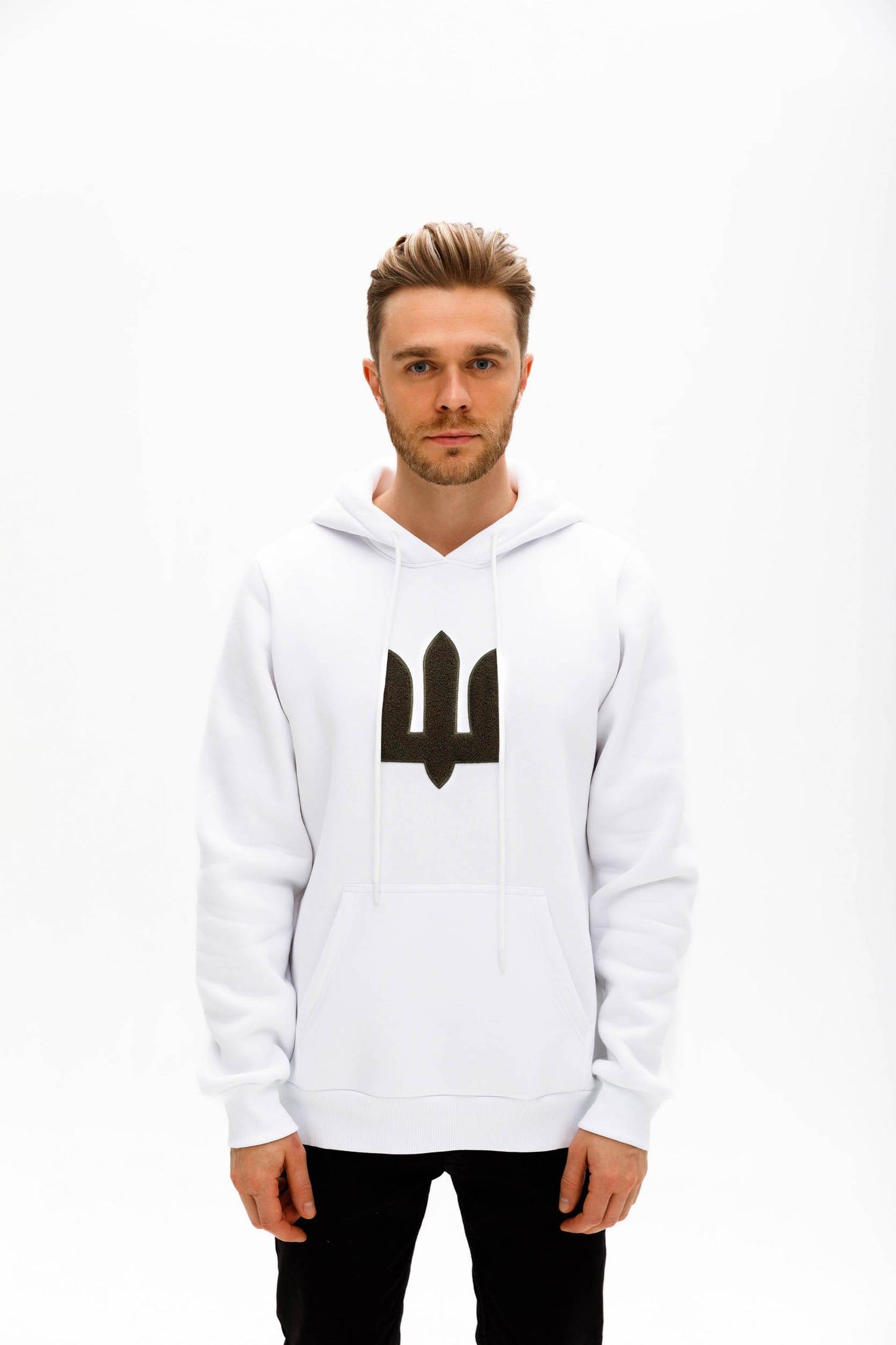 White Green Tryzub hoodie