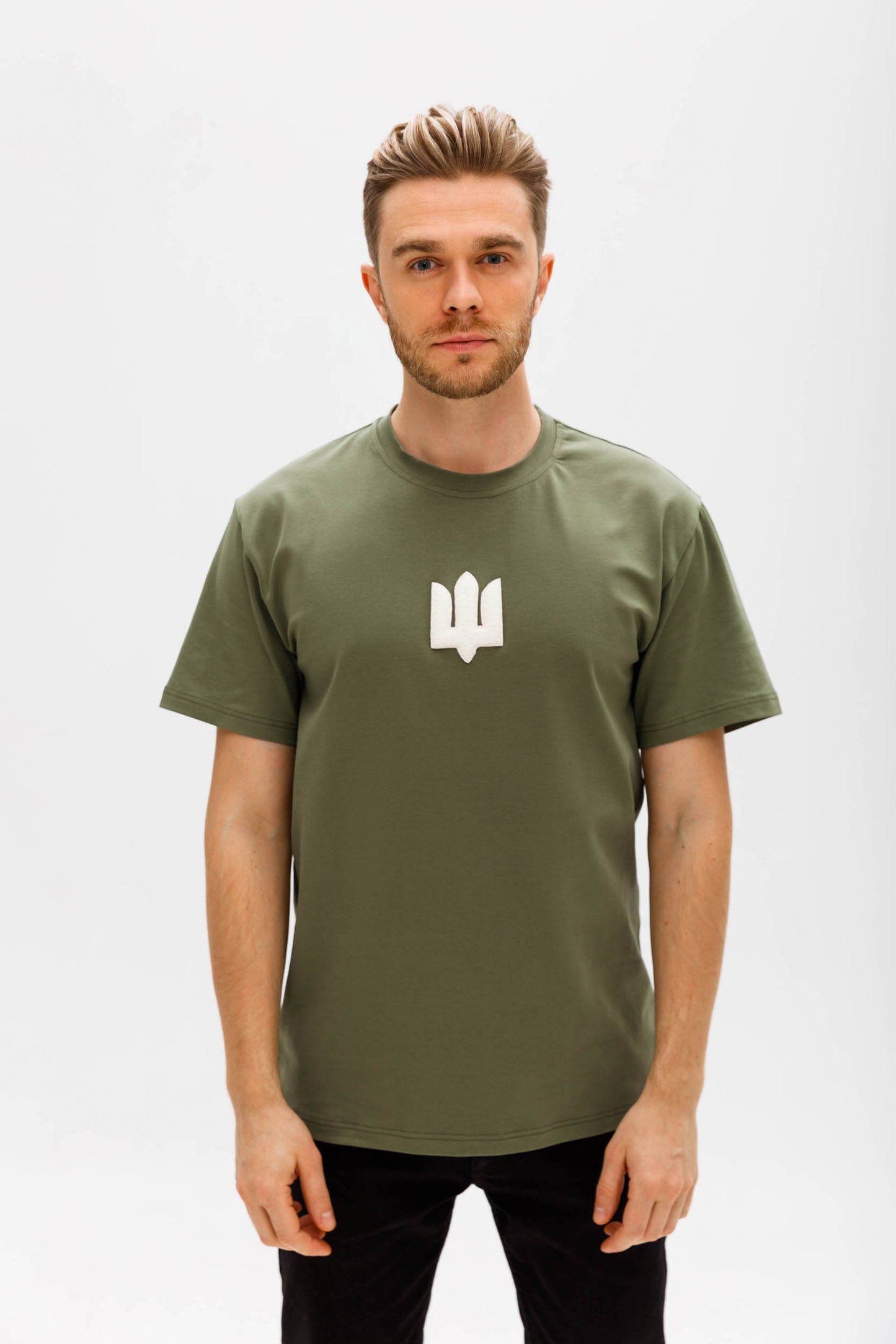 Khaki White Tryzub t-shirt