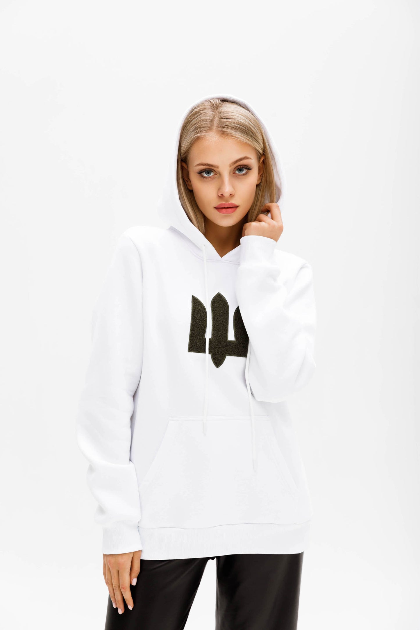 White Green Tryzub hoodie