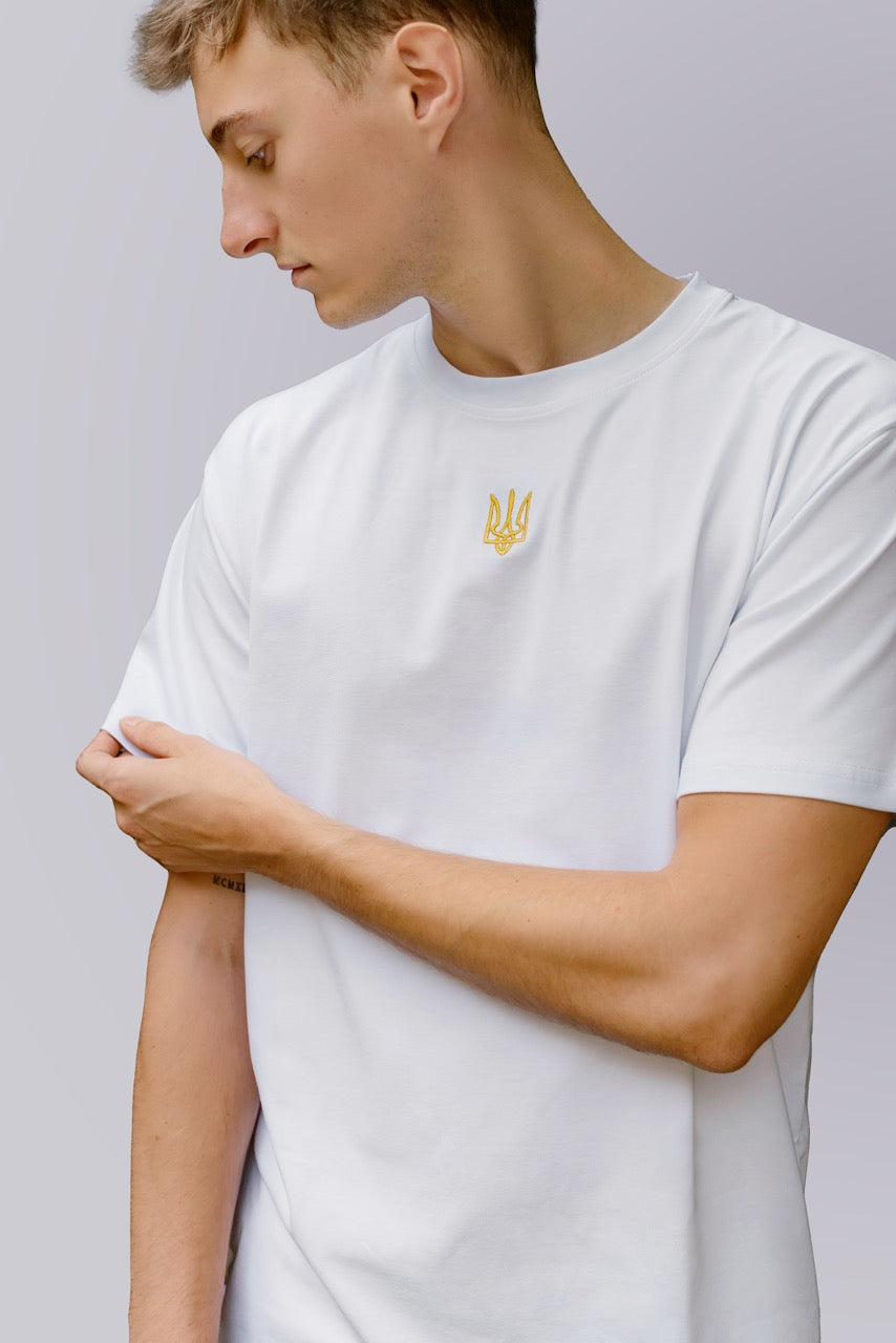 White Tryzub t-shirt