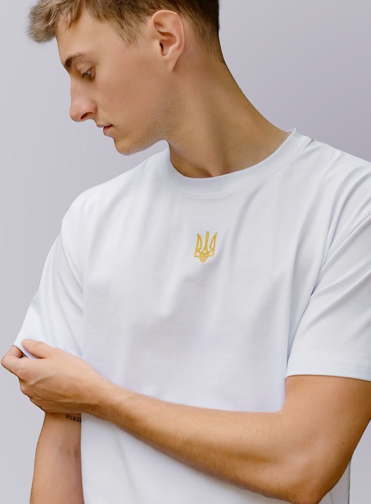 White Tryzub t-shirt