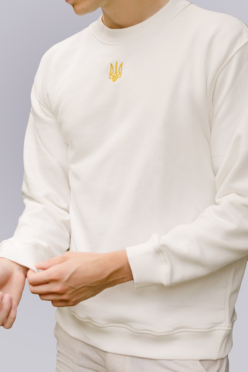 White Tryzub sweatshirt