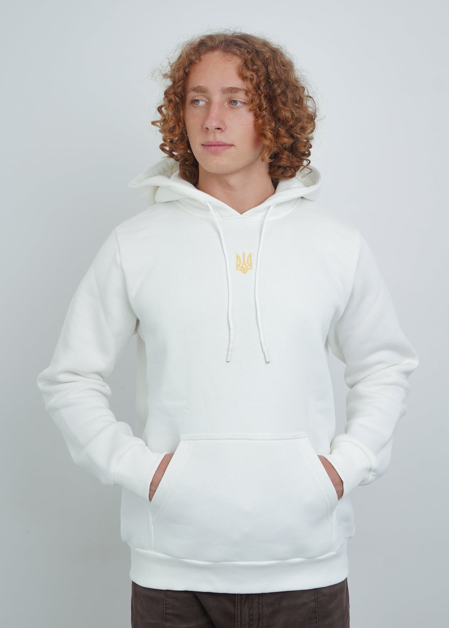 Grün-weißer Tryzub-Hoodie