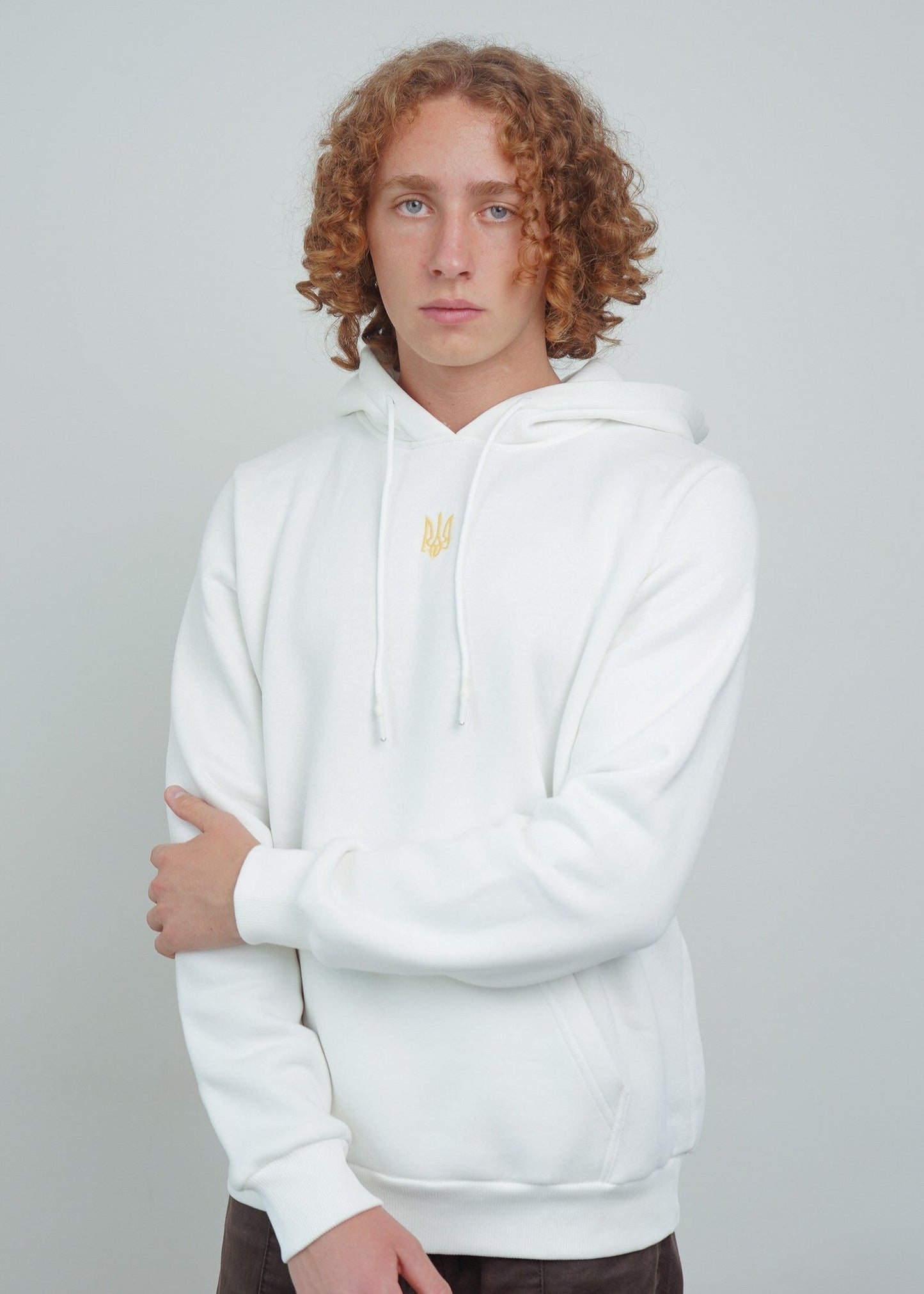 Grün-weißer Tryzub-Hoodie