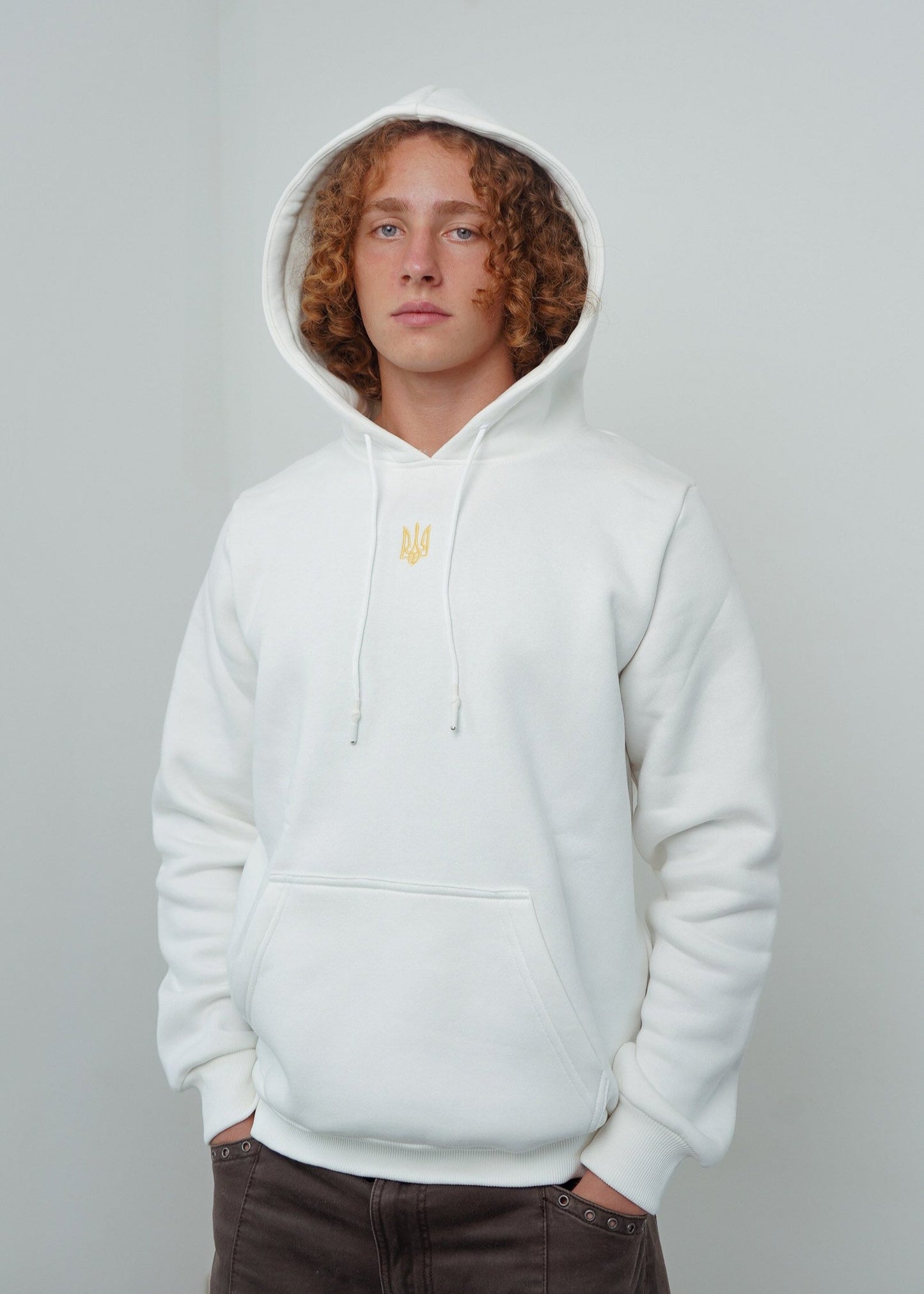 Grün-weißer Tryzub-Hoodie