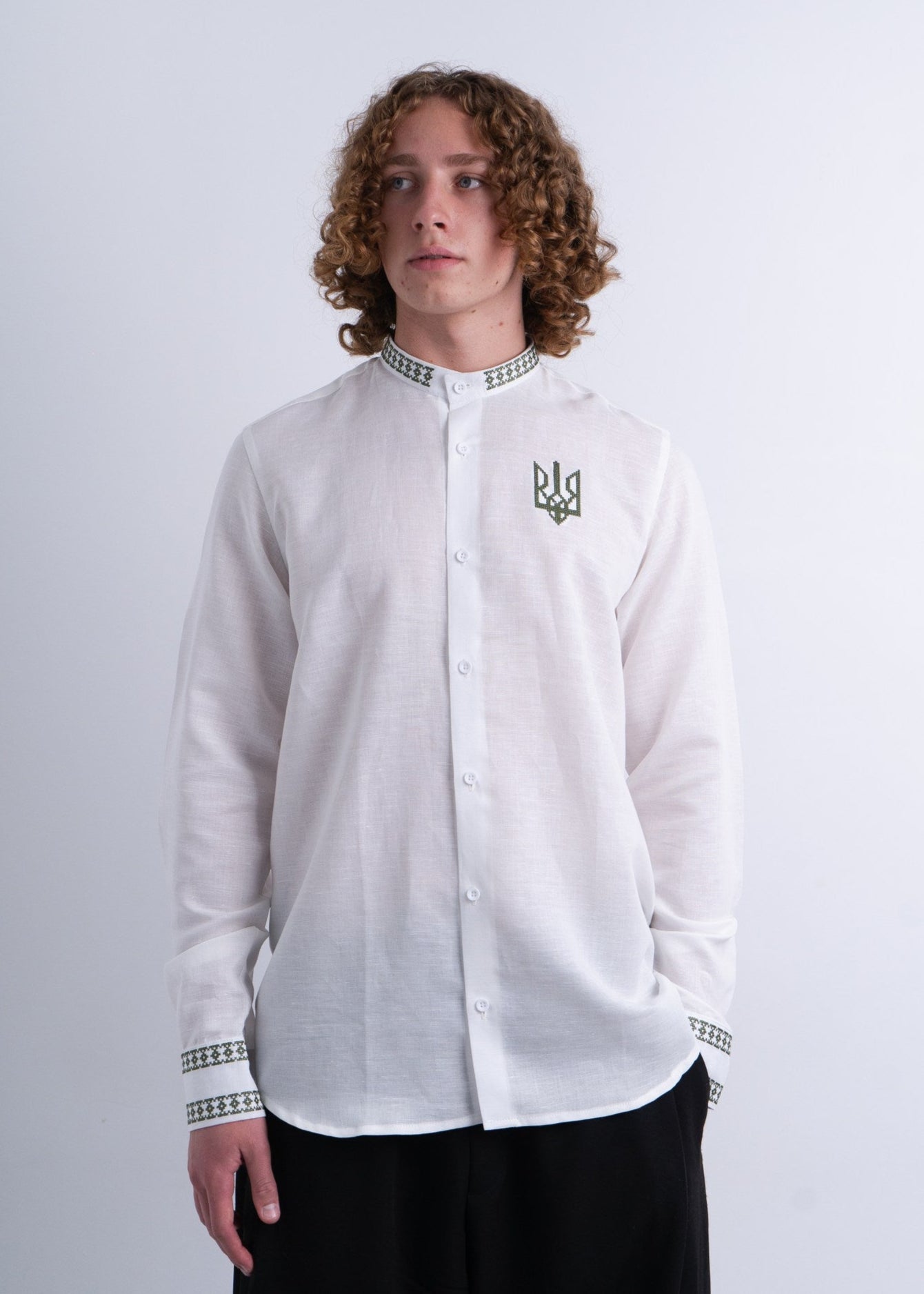 Luxury White Vyshyvanka shirt