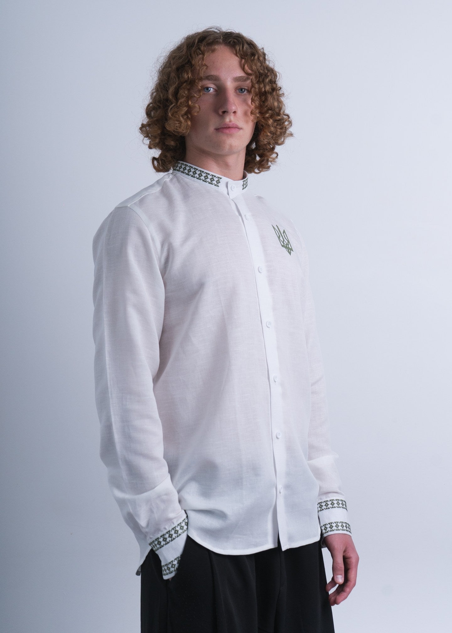 Luxury White Vyshyvanka shirt