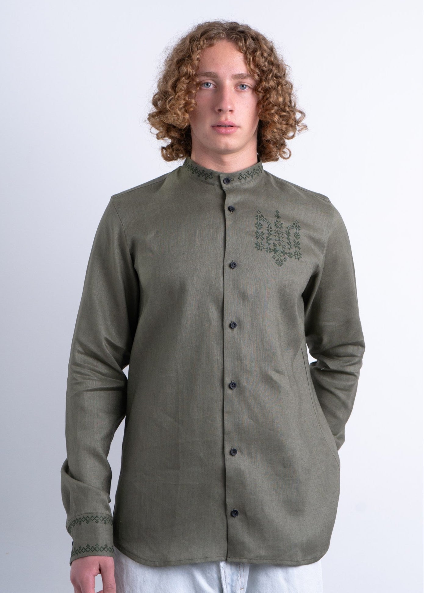 Luxury Green Vyshyvanka shirt