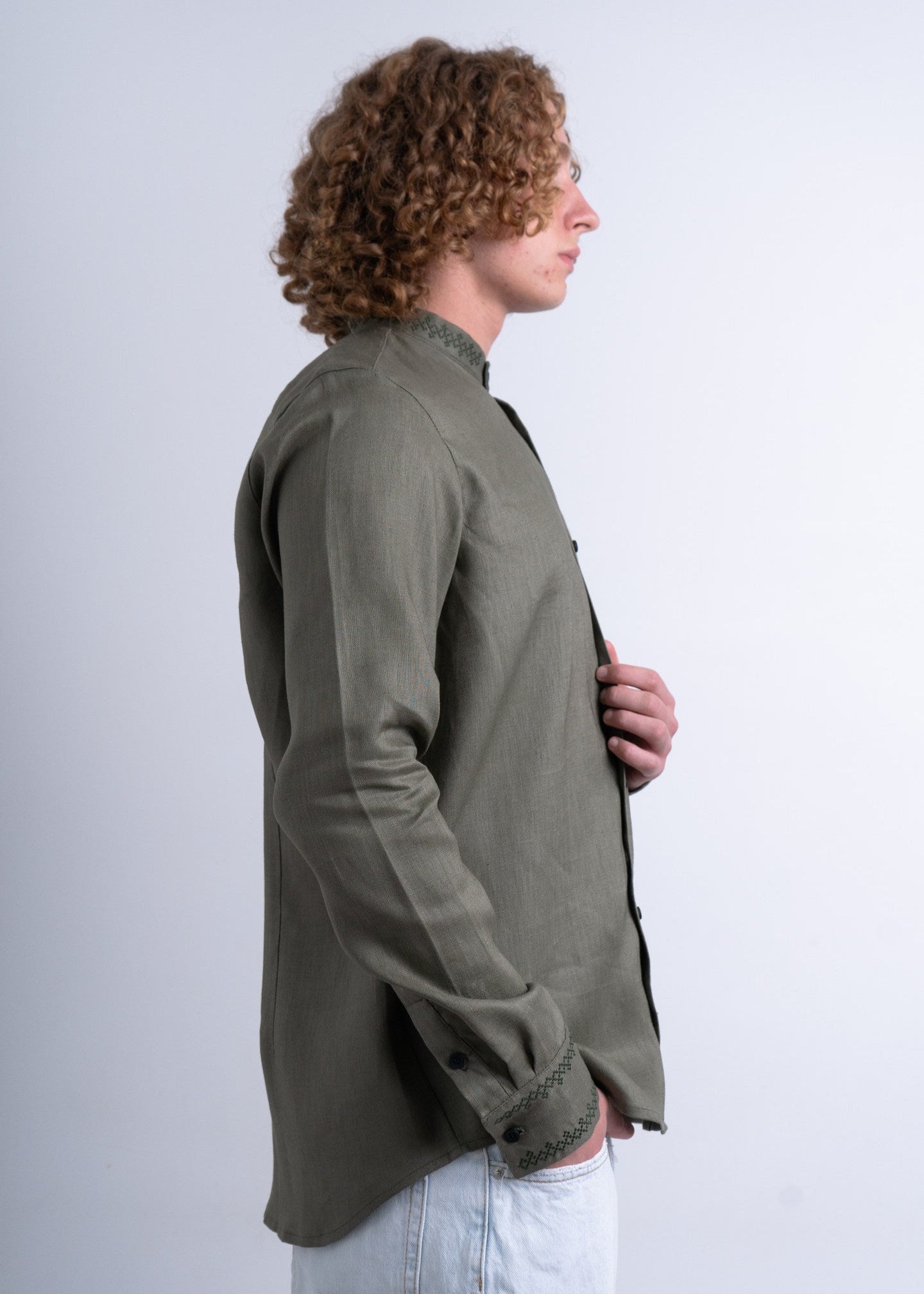 Luxury Green Vyshyvanka shirt