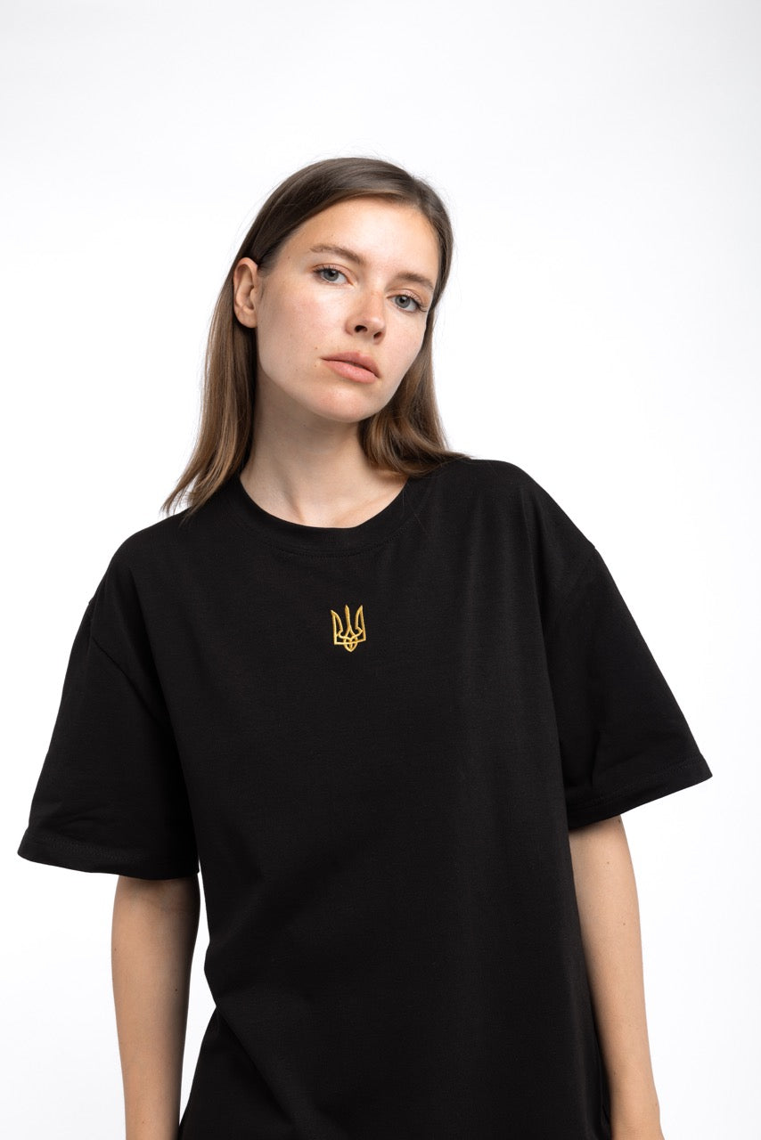 Schwarzes Tryzub-T-Shirt