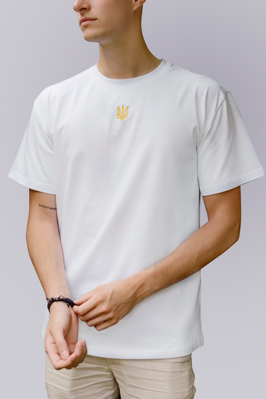 White Tryzub t-shirt