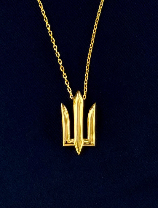 ⚔️ Gold Defender’s Tryzub pendant
