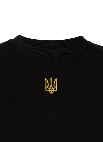 Schwarzes Tryzub-Sweatshirt – kostenloser Versand