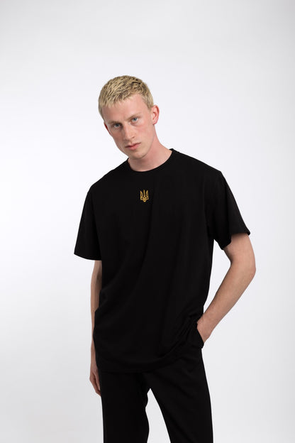 Schwarzes Tryzub-T-Shirt